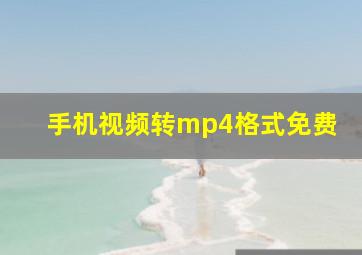 手机视频转mp4格式免费