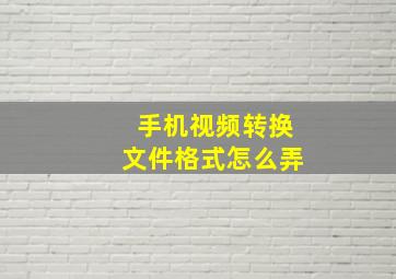 手机视频转换文件格式怎么弄