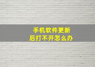 手机软件更新后打不开怎么办