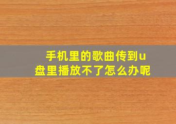 手机里的歌曲传到u盘里播放不了怎么办呢