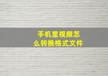 手机里视频怎么转换格式文件