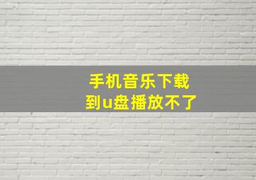 手机音乐下载到u盘播放不了