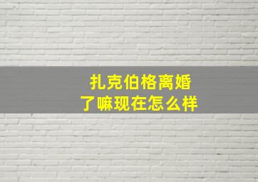 扎克伯格离婚了嘛现在怎么样