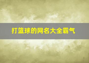 打篮球的网名大全霸气