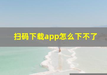 扫码下载app怎么下不了