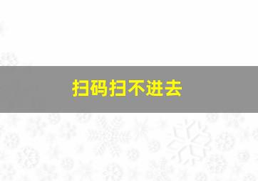 扫码扫不进去