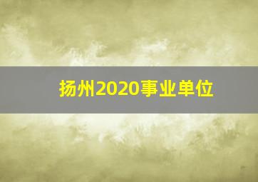 扬州2020事业单位