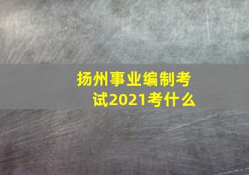 扬州事业编制考试2021考什么