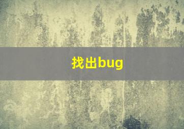 找出bug