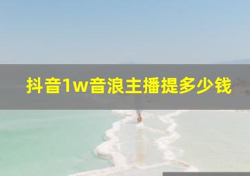 抖音1w音浪主播提多少钱