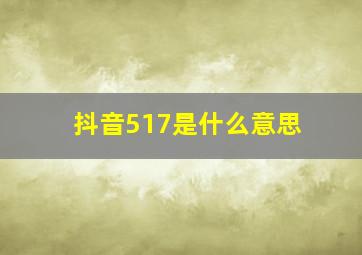 抖音517是什么意思