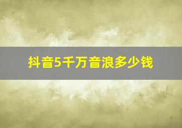 抖音5千万音浪多少钱