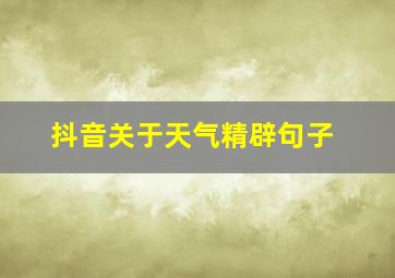 抖音关于天气精辟句子