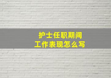 护士任职期间工作表现怎么写