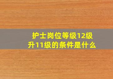 护士岗位等级12级升11级的条件是什么