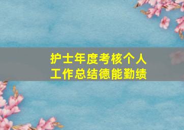 护士年度考核个人工作总结德能勤绩