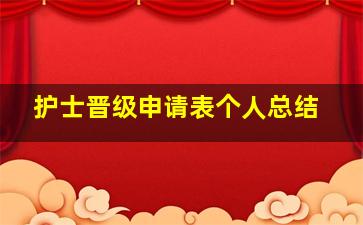 护士晋级申请表个人总结