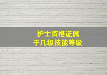 护士资格证属于几级技能等级