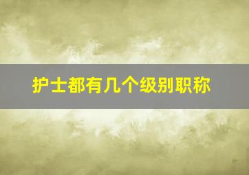 护士都有几个级别职称