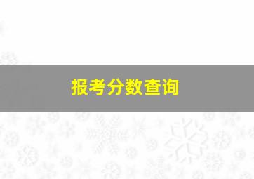 报考分数查询