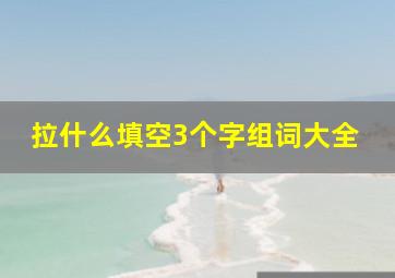 拉什么填空3个字组词大全