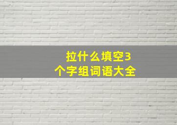 拉什么填空3个字组词语大全