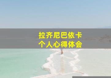 拉齐尼巴依卡个人心得体会