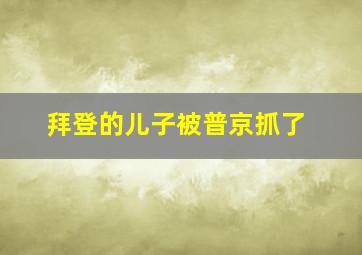 拜登的儿子被普京抓了