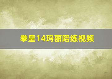 拳皇14玛丽陪练视频