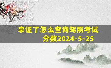 拿证了怎么查询驾照考试分数2024-5-25