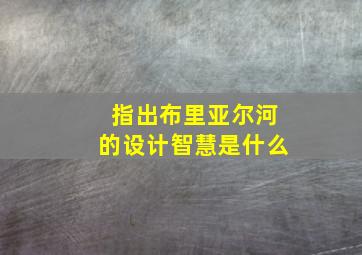 指出布里亚尔河的设计智慧是什么