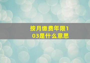 按月缴费年限103是什么意思