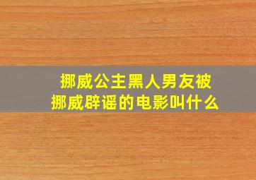 挪威公主黑人男友被挪威辟谣的电影叫什么