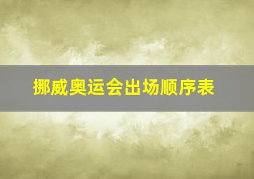 挪威奥运会出场顺序表