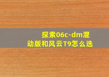 探索06c-dm混动版和风云T9怎么选