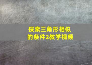 探索三角形相似的条件2教学视频