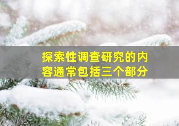 探索性调查研究的内容通常包括三个部分