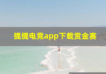 提提电竞app下载赏金赛