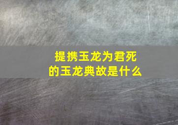 提携玉龙为君死的玉龙典故是什么