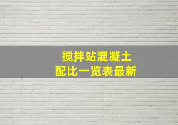 搅拌站混凝土配比一览表最新