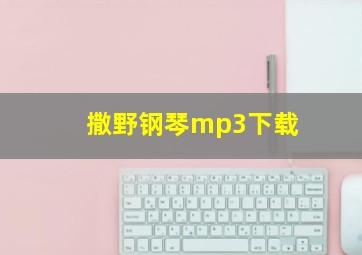 撒野钢琴mp3下载