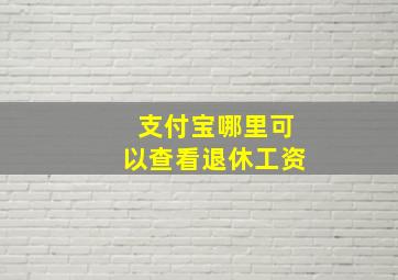 支付宝哪里可以查看退休工资