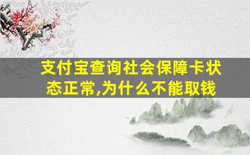 支付宝查询社会保障卡状态正常,为什么不能取钱