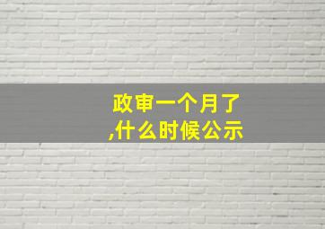 政审一个月了,什么时候公示