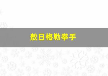 敖日格勒拳手