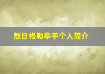 敖日格勒拳手个人简介