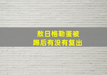 敖日格勒蛋被踢后有没有复出