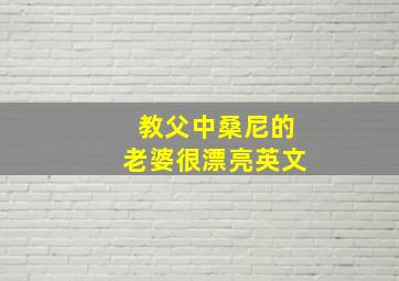 教父中桑尼的老婆很漂亮英文