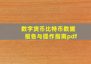 数字货币比特币数据报告与操作指南pdf