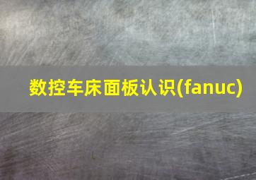 数控车床面板认识(fanuc)